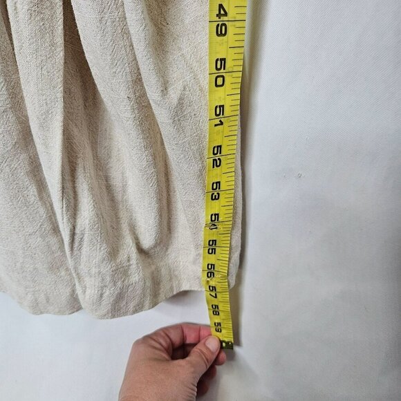 Hem & Thread NWT Beige Linen Viscose Jumpsuit With Ruffled‎ Adjustable Straps L - Picture 15 of 16